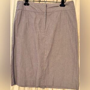 CL, Carol Little. Gray, Thin Pinstriped Pencil Skirt.